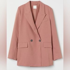 H&M Blush Pink Double-Breasted Blazer